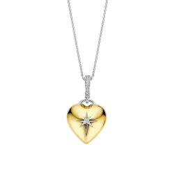TI SENTO Heart kaulakoru, keltakullattua hopeaa ja zirkonit, 6862ZY