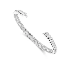 TI SENTO Ribbed rannerengas, hopeaa 23095SI