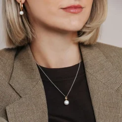 TI SENTO riipus, keltakullattua hopeaa ja valkoinen helmi, 6855YP
