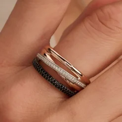TI SENTO sormus, rosekullattua hopeaa ja zirkonit, 12402BR