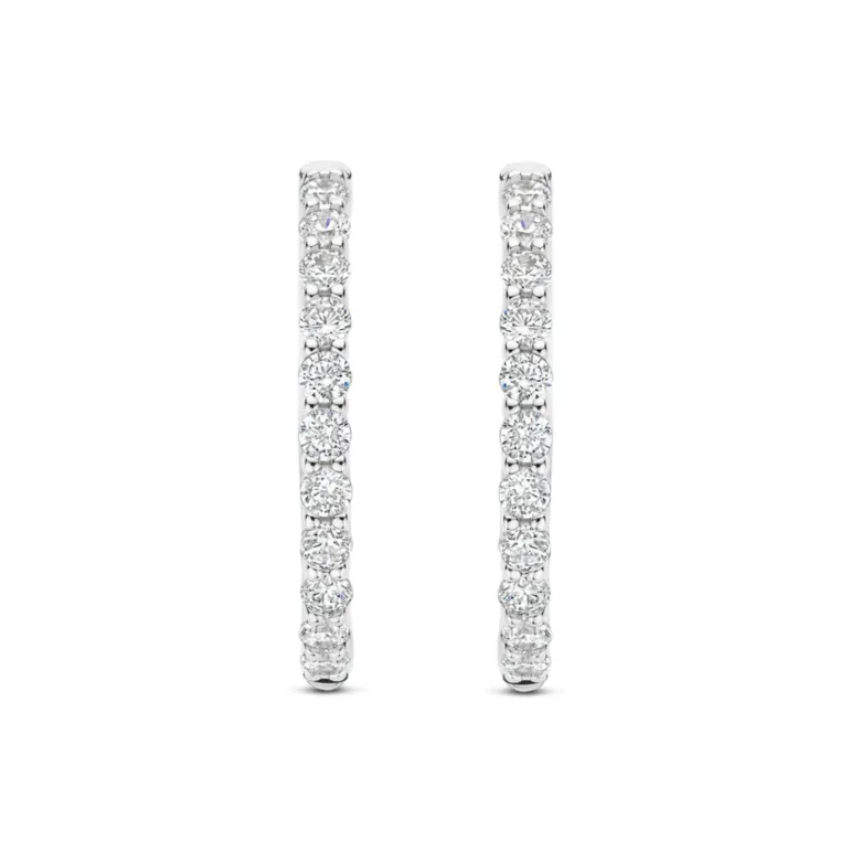 TI SENTO Tennis Large rengaskorvakorut, hopeaa ja zirkonit, 78077ZI