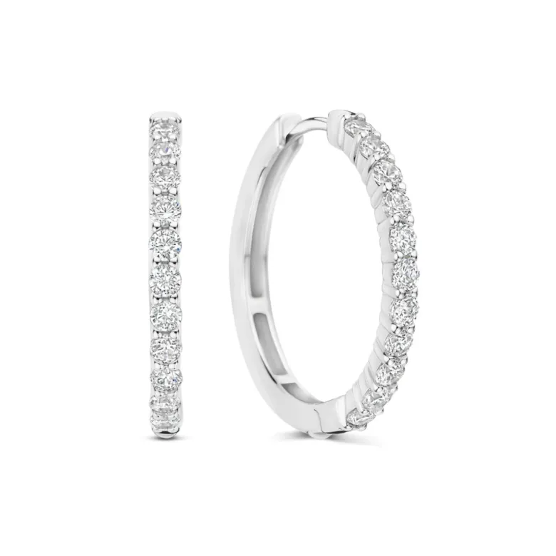 TI SENTO Tennis Large rengaskorvakorut, hopeaa ja zirkonit, 78077ZI