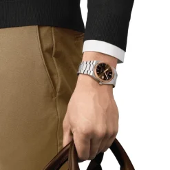 Tissot PRX Powermatic 80, teräs ja 18K ruusukulta T9314074129100 rannekello