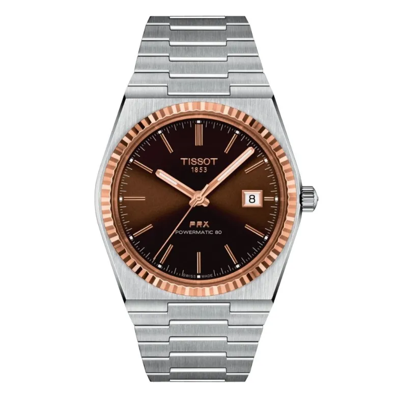 Tissot PRX Powermatic 80, teräs ja 18K ruusukulta T9314074129100 rannekello