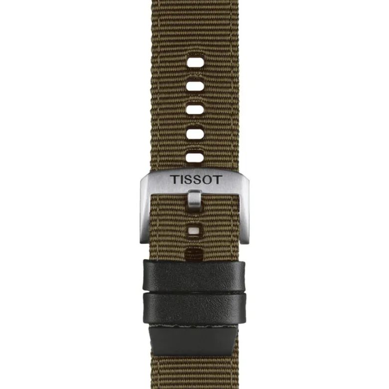 Tissot ranneke, 22 mm, khakinvihreä kangas, T852046756