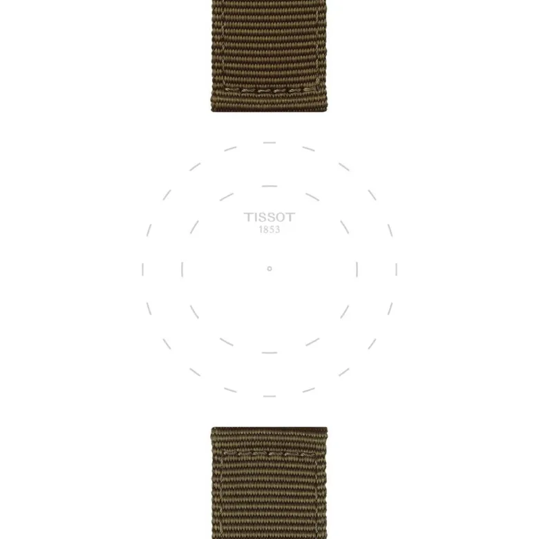 Tissot ranneke, 22 mm, khakinvihreä kangas, T852046756