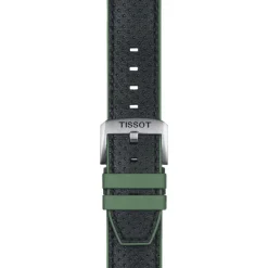 Tissot ranneke, 22 mm, musta nahka ja vihreä silikoni, T852046787