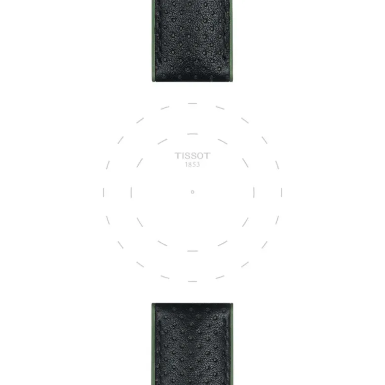 Tissot ranneke, 22 mm, musta nahka ja vihreä silikoni, T852046787
