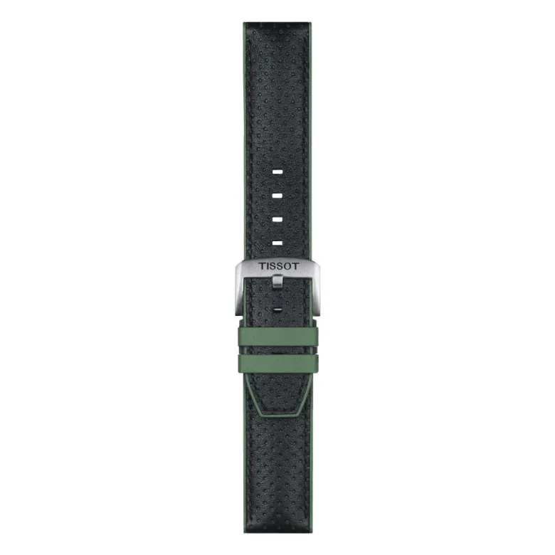 Tissot ranneke, 22 mm, musta nahka ja vihreä silikoni, T852046787
