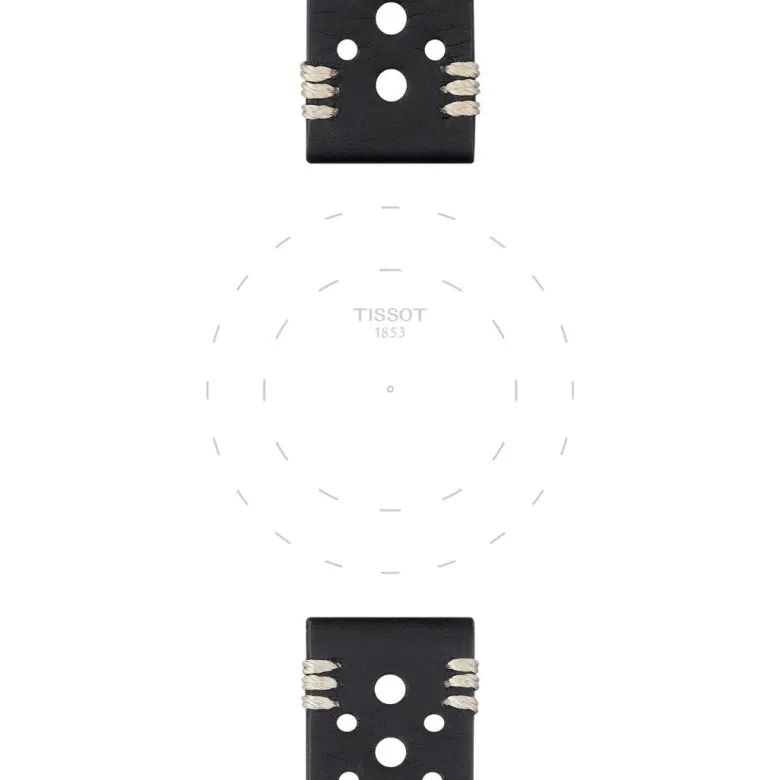 Tissot ranneke, 22 mm, musta nahka, T852046810