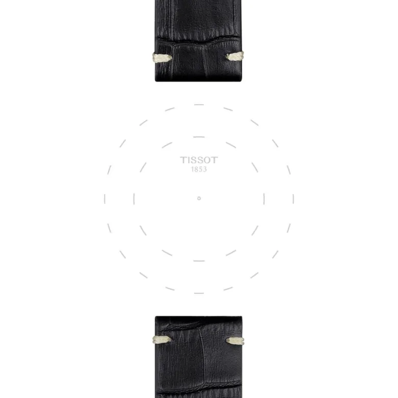 Tissot ranneke, 22 mm, musta nahka, T852046775
