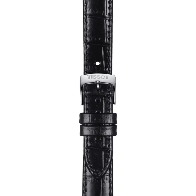 Tissot ranneke, 15 mm, musta nahka, T852043622
