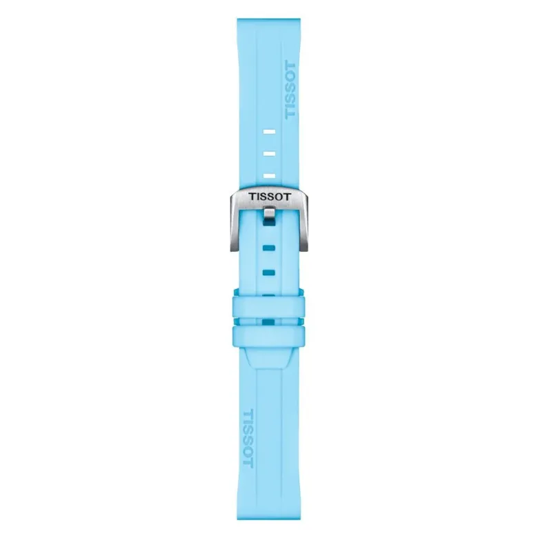 Tissot ranneke, 18 mm, vaaleansininen silikoni, T852047450