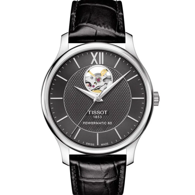 Tissot Tradition Powermatic 80 Open Heart, miesten rannekello