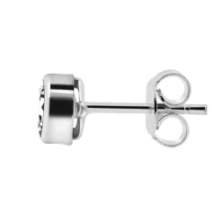 Valkokultaiset korvakorut 5mm kirkkaalla zirkoniakivellä, 14K valkokulta